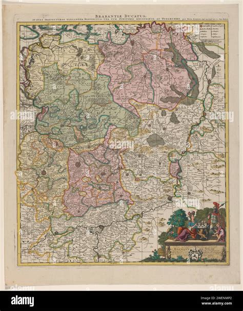 Mappa del Brabante o area geografica intorno ad Anderlecht e Laken
