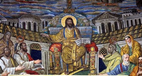 Dettaglio della figura di Cristo giudice seduto in trono