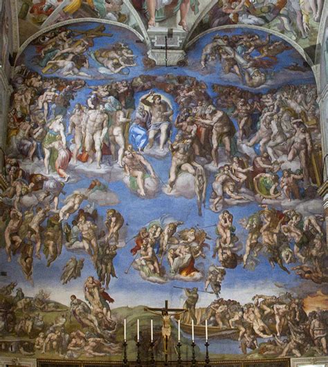 Dettaglio delle ali variopinte degli angeli nel Giudizio Universale