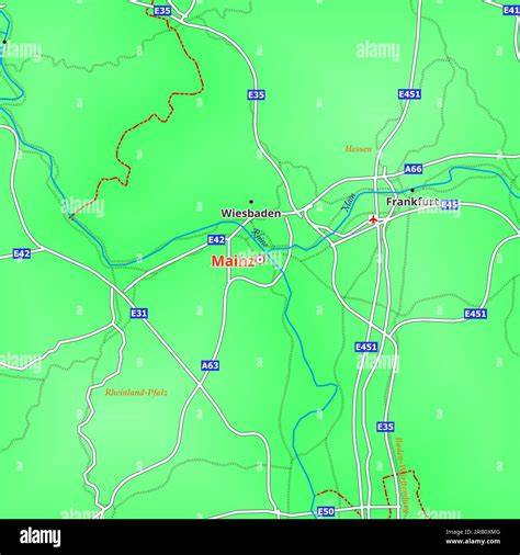 Mappa della Germania con Magonza, Magdeburgo, Halberstadt e Wittemberg
