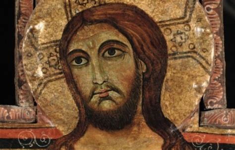 Particolare del volto del Crocifisso ligneo di Araceli