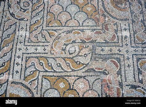 Dettaglio dei mosaici romani rinvenuti nel sito archeologico di Skala