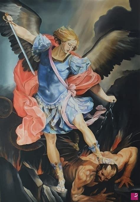 Rappresentazione di San Michele Arcangelo che sconfigge Satana