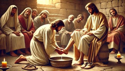 Illustrazione della lavanda dei piedi