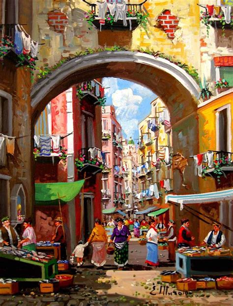 Foto di un tipico vicolo di Napoli allestito per una festa o una serenata