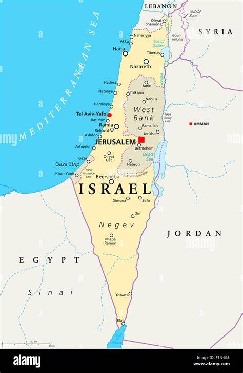 Mappa turistica di Israele che evidenzia le principali città: Gerusalemme, Tel Aviv, Nazareth e Haifa.