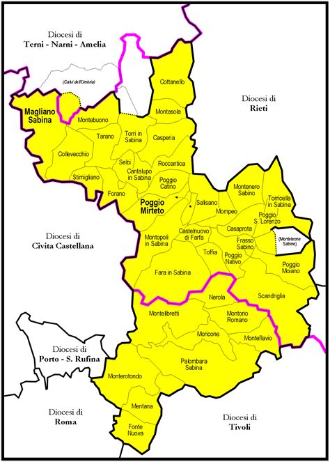 Mappa storica delle diocesi suburbicarie intorno a Roma e schema dell'incardinazione del clero primordiale