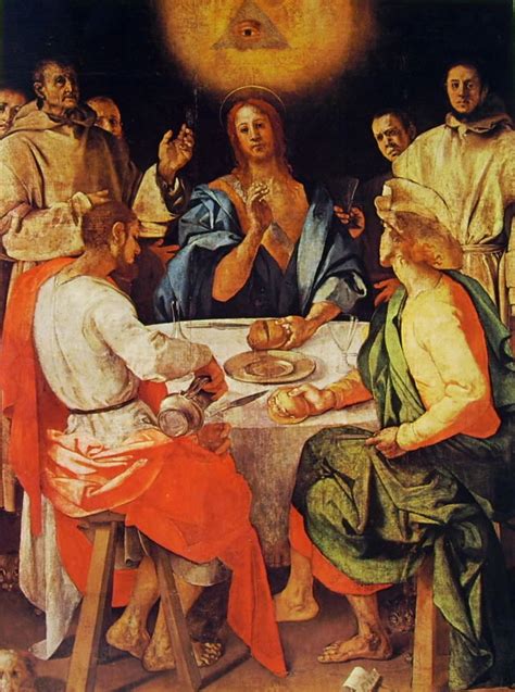 Dettaglio degli affreschi con la Cena in Emmaus