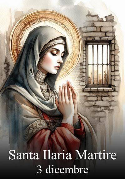 Illustrazione di Santa Ilaria di Roma con la sua famiglia, in stile iconografico