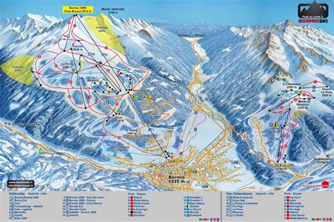 Mappa delle località sciistiche di Bormio e dei punti di interesse per il ponte dell'Immacolata