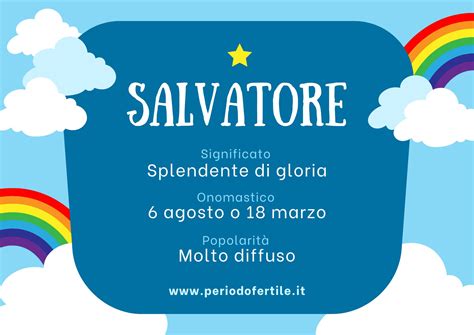 infografica che illustra l'etimologia del nome Salvatore, collegando il latino
