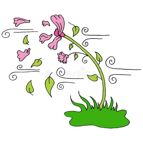 illustrazione di un fiore mosso dal vento