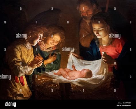 Dipinto della Natività che mostra l'atmosfera sacra e i personaggi classici (Maria, Giuseppe, Gesù bambino)