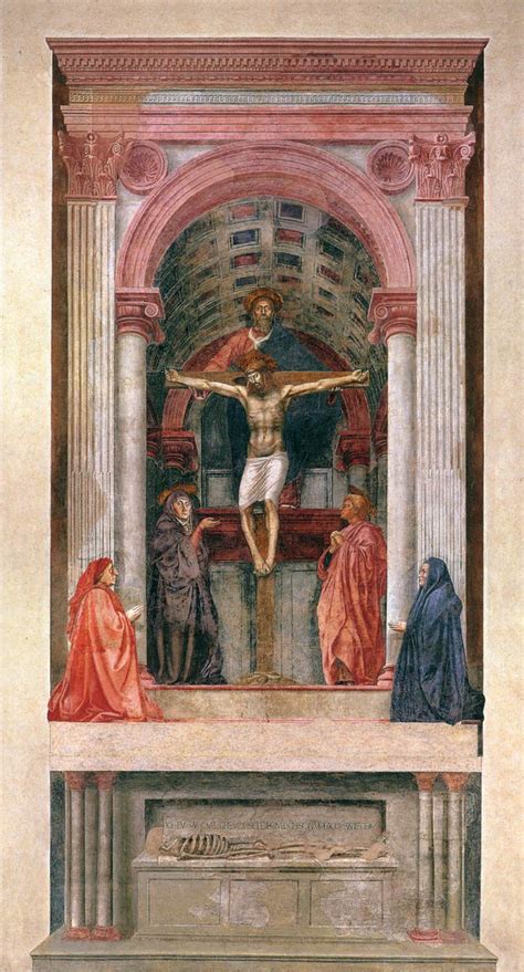 Confronto tra la prospettiva della Trinità di Masaccio e la scultura del Crocifisso di Giambologna