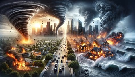 Schema grafico che illustra le tematiche ricorrenti nelle profezie apocalittiche: metafore di catastrofi naturali e rinascita spirituale