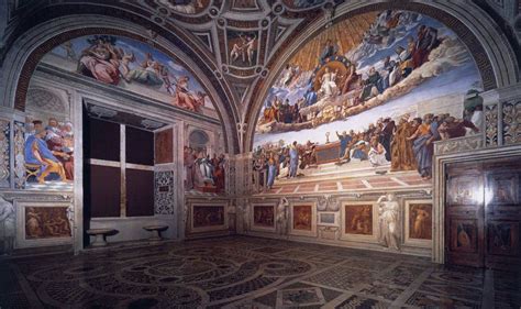Panoramica degli affreschi di Raffaello nelle Stanze Vaticane