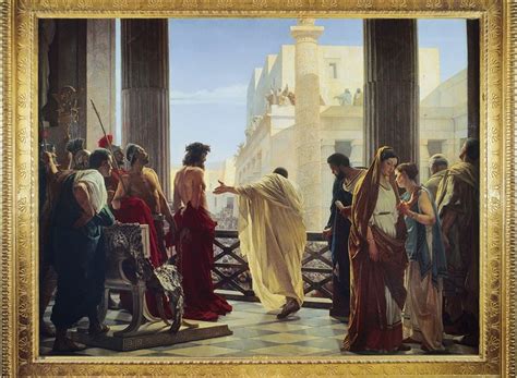 Rappresentazione artistica del Cristo nel Pretorio di Pilato, con dettagli sulla corona di spine e i polsi legati