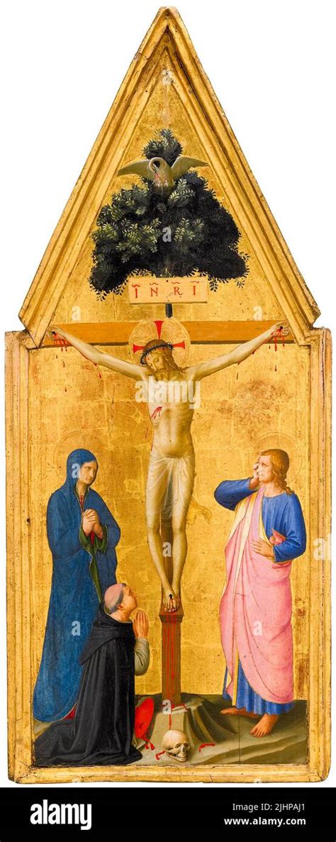 Dipinto della Crocifissione di Cristo con la Vergine Maria e San Giovanni ai piedi della croce