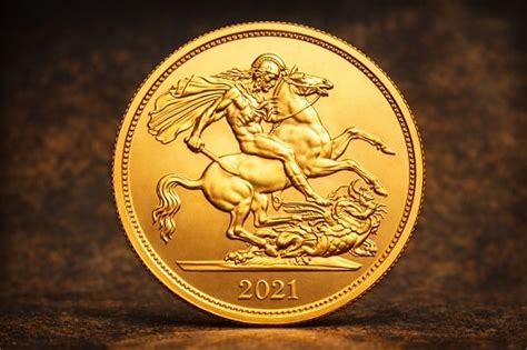 Rovesciato di una Sterlina d'oro con San Giorgio e il Drago