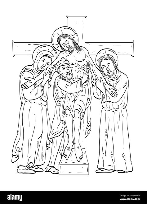 Gesù in croce con Maria