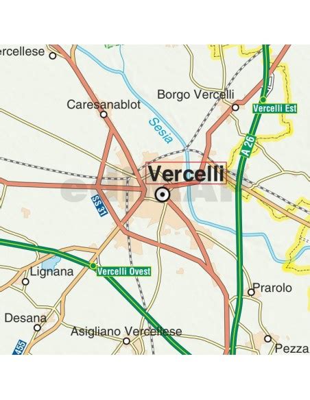Mappa antica di Vercelli con evidenziata la basilica eusebiana