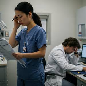 Infermiere o personale medico in corsia d'ospedale