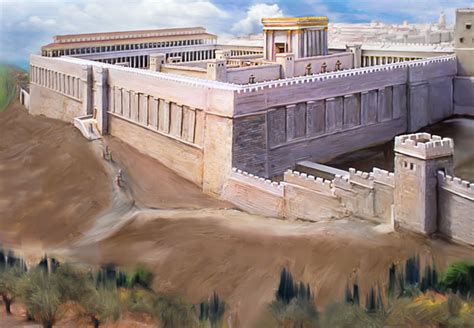 ricostruzione digitale del Tempio di Erode a Gerusalemme con la città circostante, prima della sua distruzione