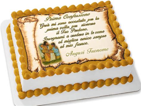 Torta per Prima Confessione con decorazioni simboliche
