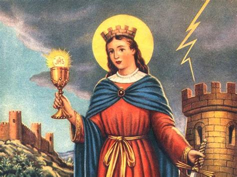 Illustrazione di Santa Barbara nella torre con tre finestre