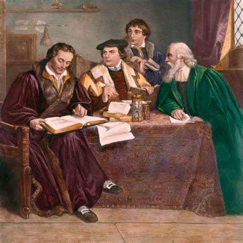 Un'illustrazione che raffigura Martin Lutero al lavoro di traduzione della Bibbia nella rocca di Wartburg