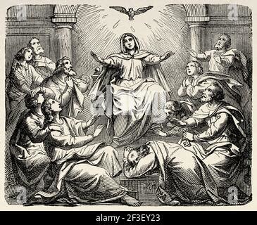 illustrazione dello Spirito Santo che discende sugli Apostoli
