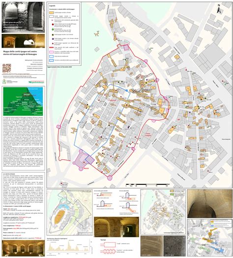 Mappa storica di Santarcangelo di Romagna con indicazione del Monte Giove e della Rocca
