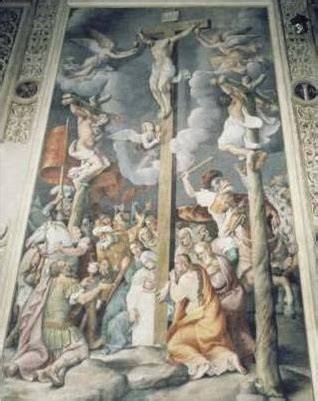 Affresco della Crocifissione di Rinaldo Mantovano nella Basilica di Sant'Andrea