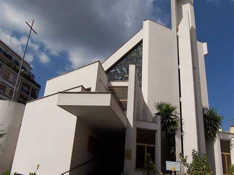 Schema architettonico o rendering della moderna chiesa di Cappella Cangiani
