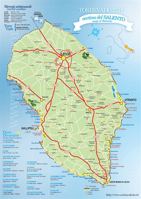 Mappa storica del Salento o della Terra d'Otranto al tempo dell'Unità d'Italia