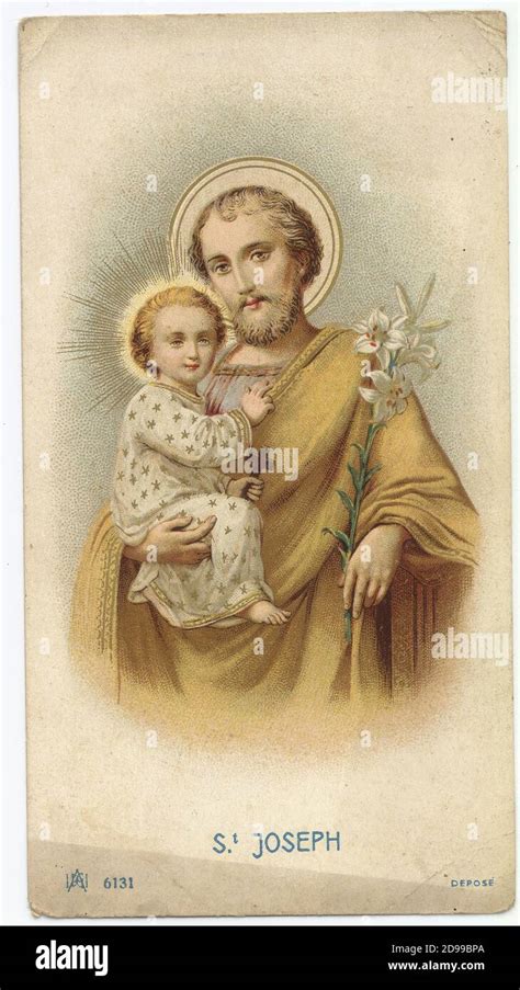 illustrazione di San Giuseppe con Gesù bambino e un giglio