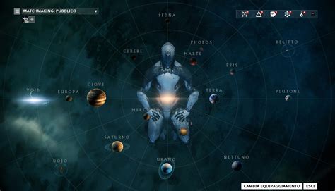 Mappa stellare di Warframe con i nodi di farming delle reliquie Lith, Meso, Neo e Axi evidenziati