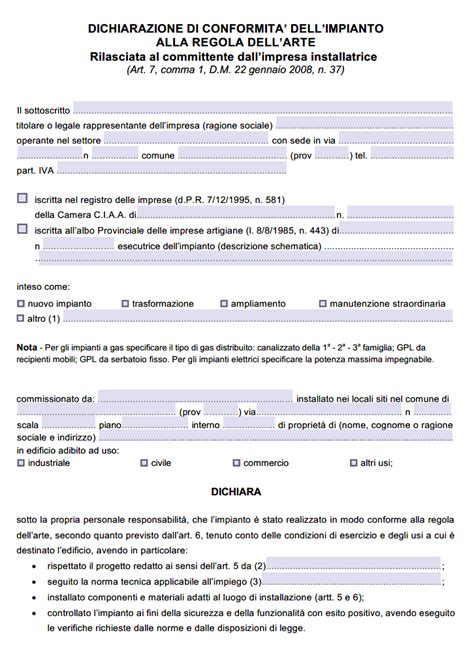 schema riassuntivo del processo di certificazione di un impianto elettrico