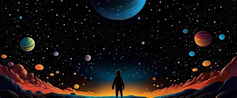 Rappresentazione del cielo stellato con una figura umana in contemplazione, infografica sul Salmo 8