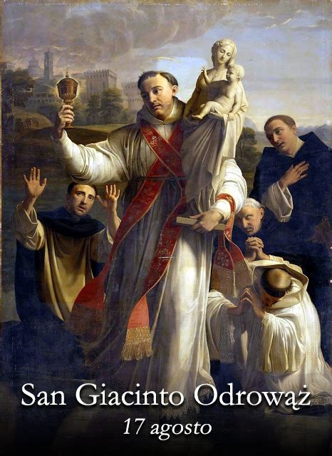 Icona di San Giacinto Odrovaz con ostensorio e Madonna