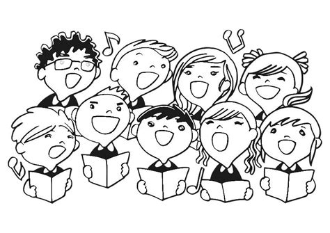 Coro di bambini che cantano in chiesa, con spartiti aperti
