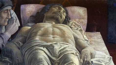 Dettaglio del volto del Cristo Morto di Mantegna