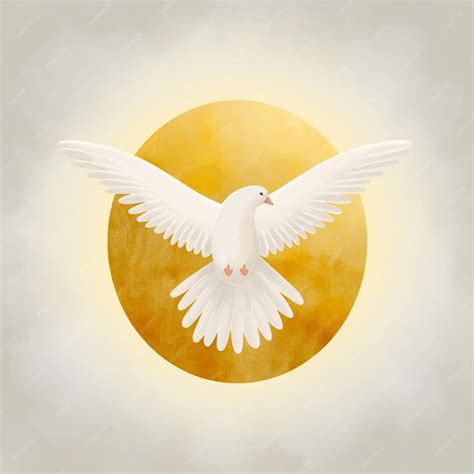 Illustrazione dello Spirito Santo con raggi di luce e una colomba