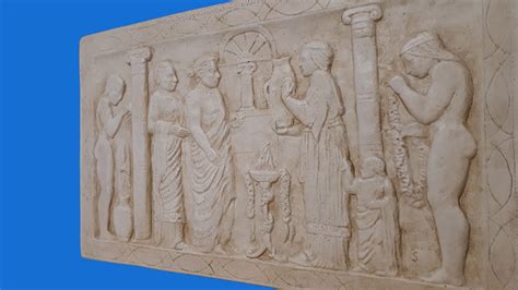 Illustrazione della vasca lustrale ebraica con i suoi bassorilievi e l'epigrafe