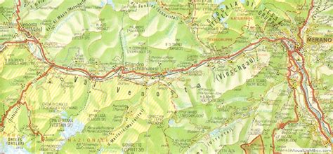 Mappa storica della Val Venosta con le principali chiese