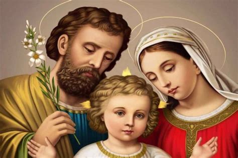 La Sacra Famiglia con Giuseppe e Maria dal manto blu
