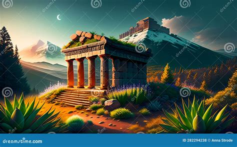 illustrazione di un antico tempio pagano