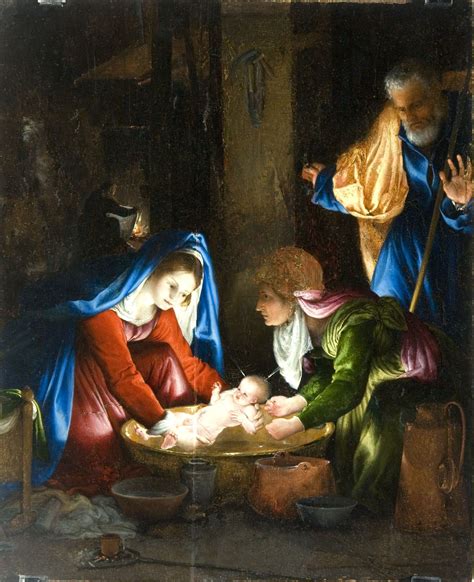 Dettaglio di un disegno preparatorio raffigurante la Natività, con la Vergine in preghiera e San Bartolomeo.