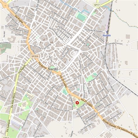Mappa dell'espansione urbana di Nardò negli anni '60