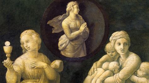 rappresentazione della Fede, Speranza e Carità come figure allegoriche
